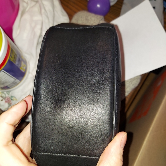 Rachel Roy Women Crossbody Bag Purse Black Leather Magnetic Snap Wood Handle - Picture 12 of 12